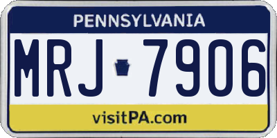 PA license plate MRJ7906