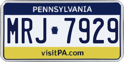PA license plate MRJ7929