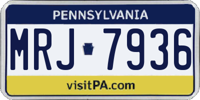 PA license plate MRJ7936
