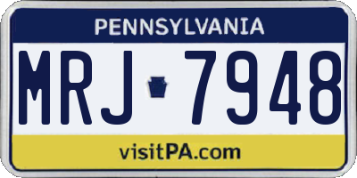 PA license plate MRJ7948