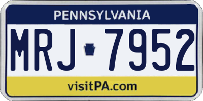 PA license plate MRJ7952