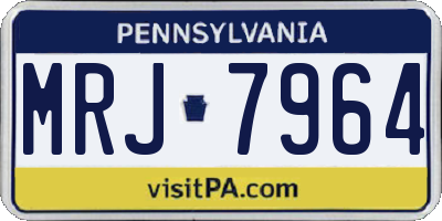 PA license plate MRJ7964