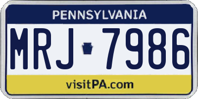 PA license plate MRJ7986