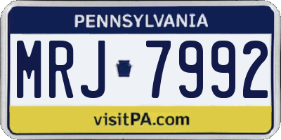 PA license plate MRJ7992