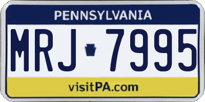 PA license plate MRJ7995