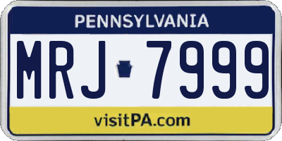 PA license plate MRJ7999