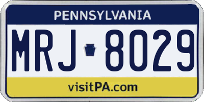 PA license plate MRJ8029