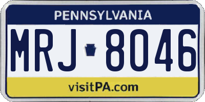 PA license plate MRJ8046