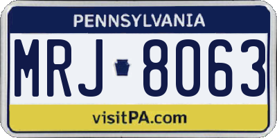 PA license plate MRJ8063