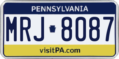 PA license plate MRJ8087
