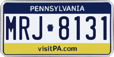 PA license plate MRJ8131