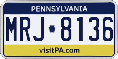 PA license plate MRJ8136