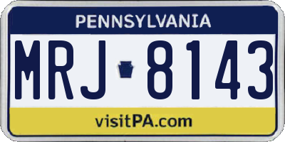 PA license plate MRJ8143
