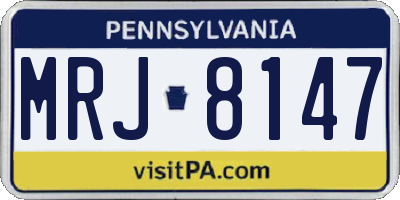 PA license plate MRJ8147