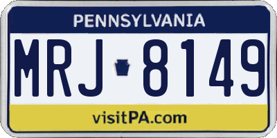 PA license plate MRJ8149