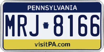 PA license plate MRJ8166