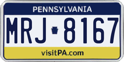 PA license plate MRJ8167