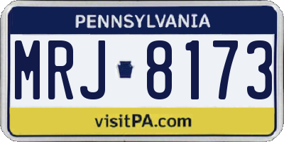 PA license plate MRJ8173