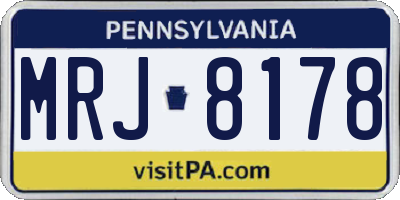 PA license plate MRJ8178
