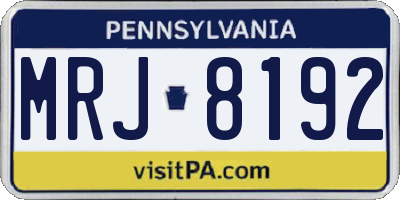 PA license plate MRJ8192