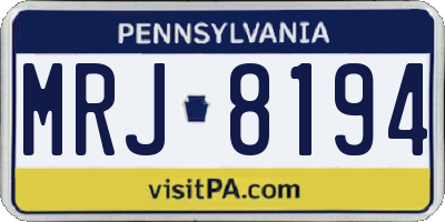 PA license plate MRJ8194