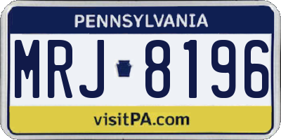 PA license plate MRJ8196