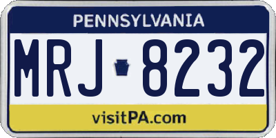 PA license plate MRJ8232