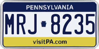 PA license plate MRJ8235