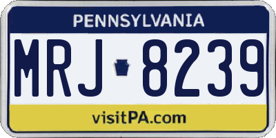 PA license plate MRJ8239