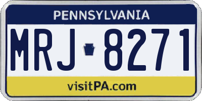 PA license plate MRJ8271