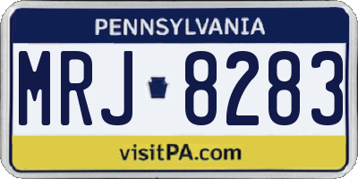 PA license plate MRJ8283