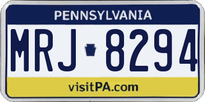 PA license plate MRJ8294