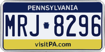 PA license plate MRJ8296
