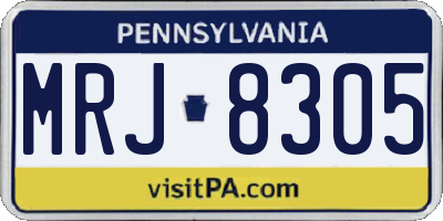 PA license plate MRJ8305