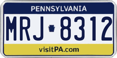 PA license plate MRJ8312
