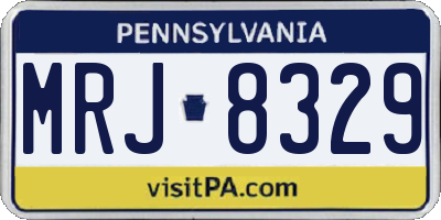 PA license plate MRJ8329