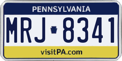PA license plate MRJ8341