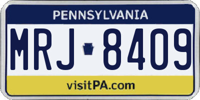 PA license plate MRJ8409