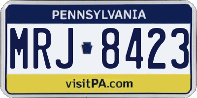 PA license plate MRJ8423