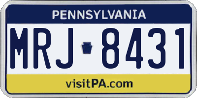 PA license plate MRJ8431