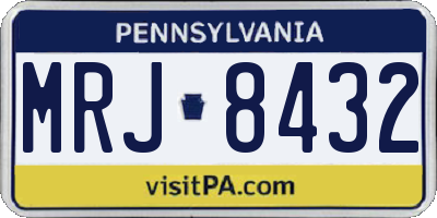 PA license plate MRJ8432