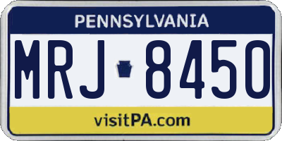 PA license plate MRJ8450