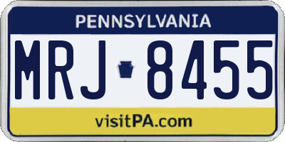 PA license plate MRJ8455