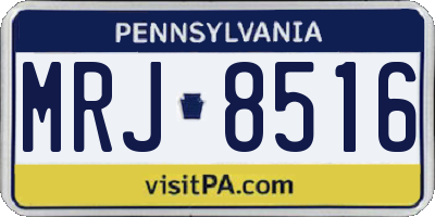PA license plate MRJ8516