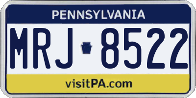 PA license plate MRJ8522