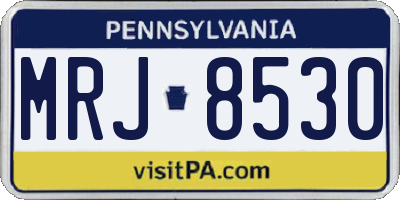 PA license plate MRJ8530