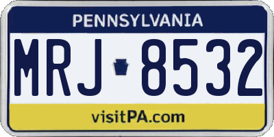 PA license plate MRJ8532