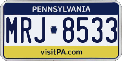 PA license plate MRJ8533