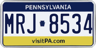 PA license plate MRJ8534