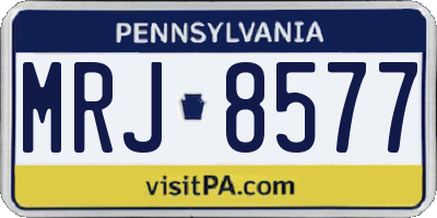 PA license plate MRJ8577